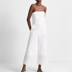 Club Monaco Women's Vavette Strapless Cropped Jumpsuit - White - Size 00